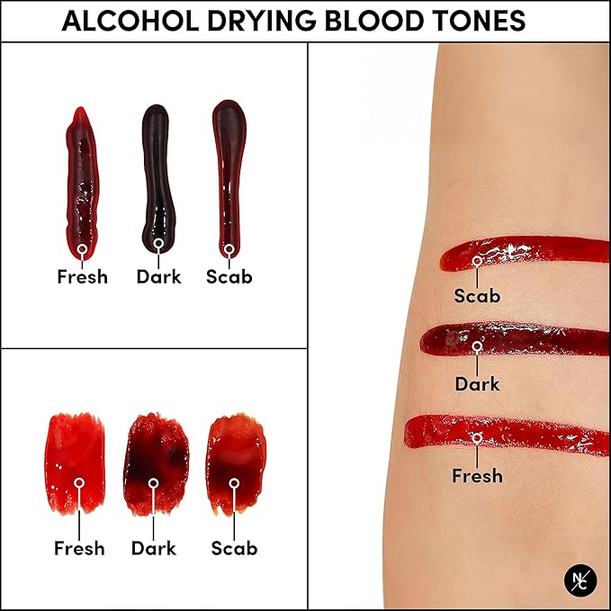 Alcohol Drying Blood, Ultra-Realistic Fake Liquid Blood, SFX Makeup for the Stage, Film, Halloween, and Cosplay - Dark 16.9 fl oz (500ml)