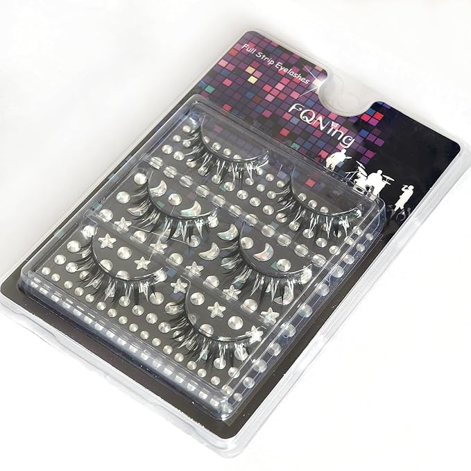 Cosplay Eyelashes Black and White Lashes Comic Style 3 Pairs for Party, Cosplay, Masquerade (Comic - black and white)