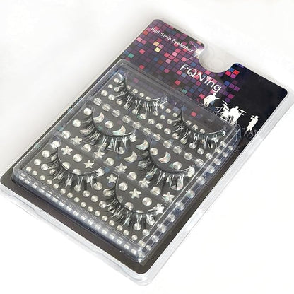 Cosplay Eyelashes Black and White Lashes Comic Style 3 Pairs for Party, Cosplay, Masquerade (Comic - black and white)