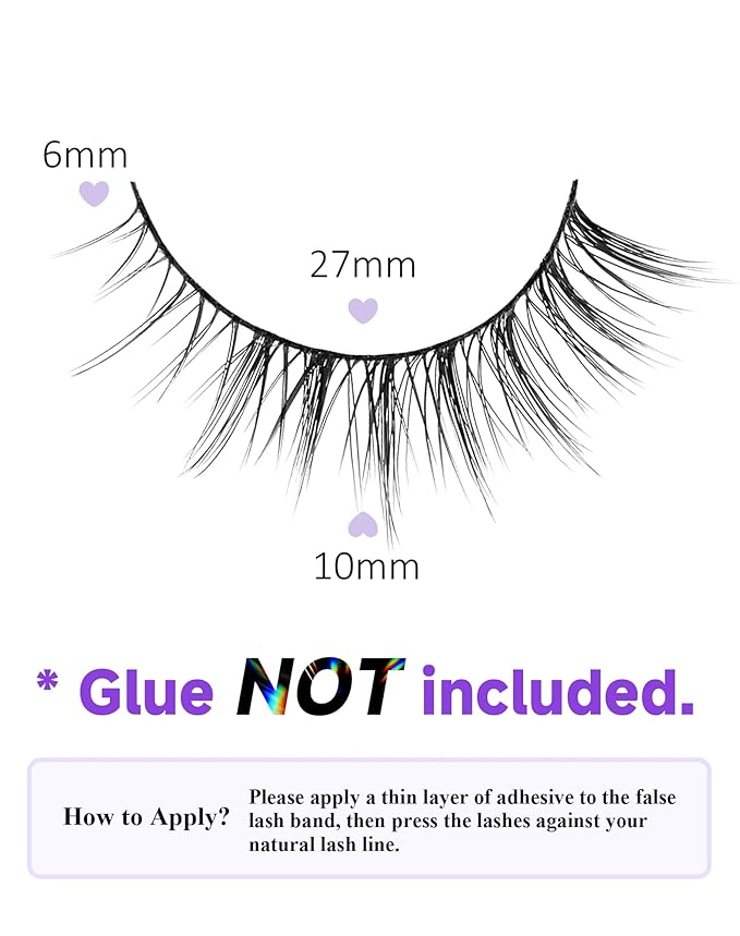 Natural Lashes Natural Eyelashes Short Eyelashes Natural Look False Eyelashes Wispy Eye Lashes 10mm Small Lashes Fake Lashes K50