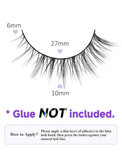 Natural Lashes Natural Eyelashes Short Eyelashes Natural Look False Eyelashes Wispy Eye Lashes 10mm Small Lashes Fake Lashes K50