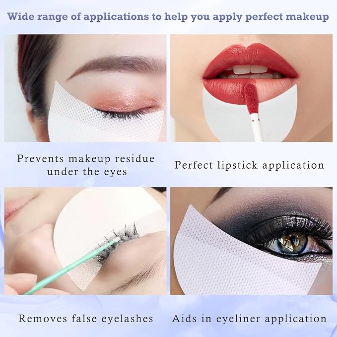 WALWAL 150 Pcs Eyeshadow Shields Eye Makeup Barrier Stickers, Prevents Eye Makeup Residue For Eyeliner, Eyelash Extensions, Lip Makeup and Tinting