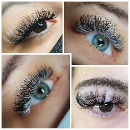 Volume Lash Extensions White Eyelash Extensions 0.07mm Easy Fan Lashes D Curl 15-20mm Mixed tray Colored Eyelash Extensions FADVAN Lashes Easy Fan Colored Lashes (white-D, 15-20mm)