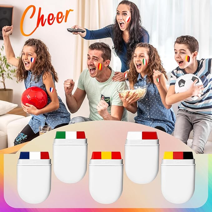 Vtrem Camo Face Body Paint Stick: Face Body Paint for Sports Events Fans Flag Color Face Paint Stick for Athletes Men Women Red Yellow