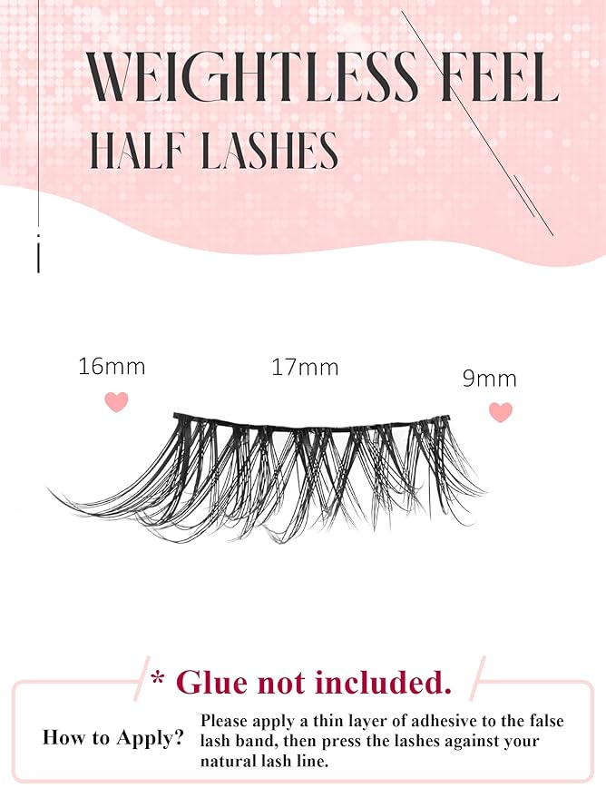 Half Lashes Natural Lashes Wispy Lashes Corner Lashes 3/4 False Eyelashes Natural Half Eyelashes W18