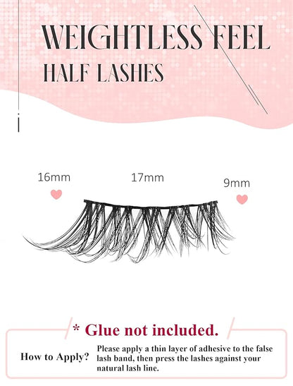 Half Lashes Natural Lashes Wispy Lashes Corner Lashes 3/4 False Eyelashes Natural Half Eyelashes W18