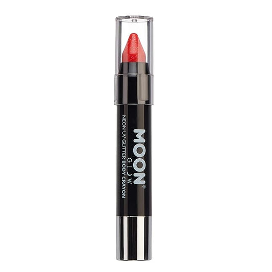 Neon Uv Glitter Body Crayons, Red, 3.5g Single