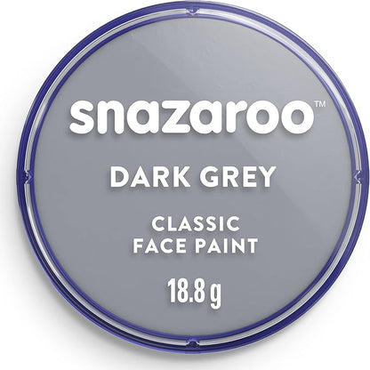 Snazaroo Classic Face and Body Paint, 18.8g (0.66-oz) Pot, Dark Grey