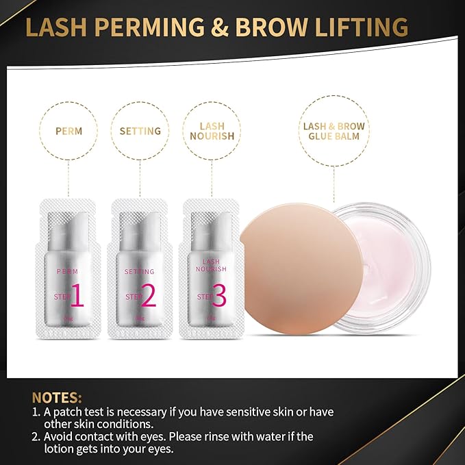 Lash Lift Kit 2025 Upgraded - Professional Lash Perm Kit Sturdy Result, Small Disposable Packages Eyelash Lift Kit with Harmless Ingredients, Newbie Friendly Brow Lamination Kit by DONG RHYME