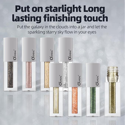 O'CHEAL Shining Liquid Metallic Eyeshadow, Quick-Drying, Long-Lasting, One-Swipe Pigmented Coverage,High Pigment Colored Metallic Eyeshadow Stick Eyeliner 02#