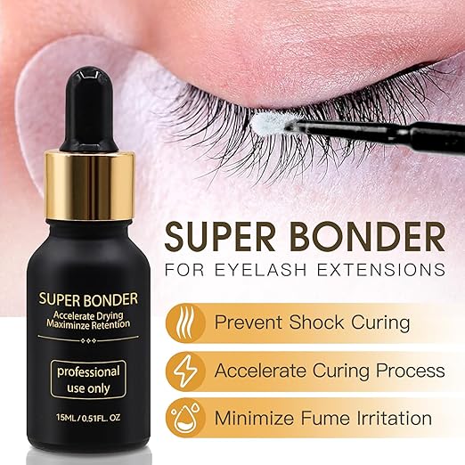 Waterproof Lash Bonder for Eyelash Extensions, Professional Lash Sealant Glue Accelerator, Reduces Glue Fumes and Enhances Retention, Adhesive Companion with Precision Dropper, 0.5fl. oz/15ml