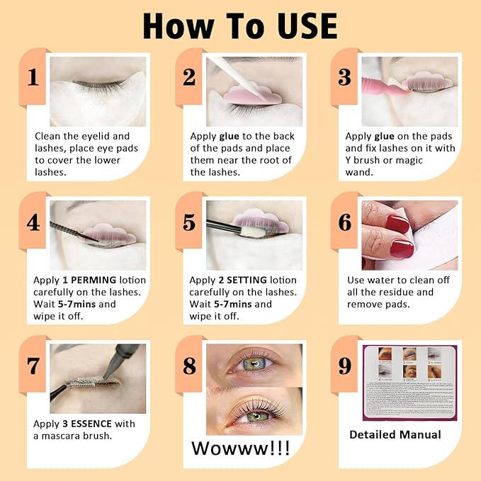 Lash Lift Eyelash Lift Kit with Strong Lash Perm Glue 5 Minutes Instant Lifting Perming Curling for Fuller Thicker Eyelashes Eyebrows with Full Tools