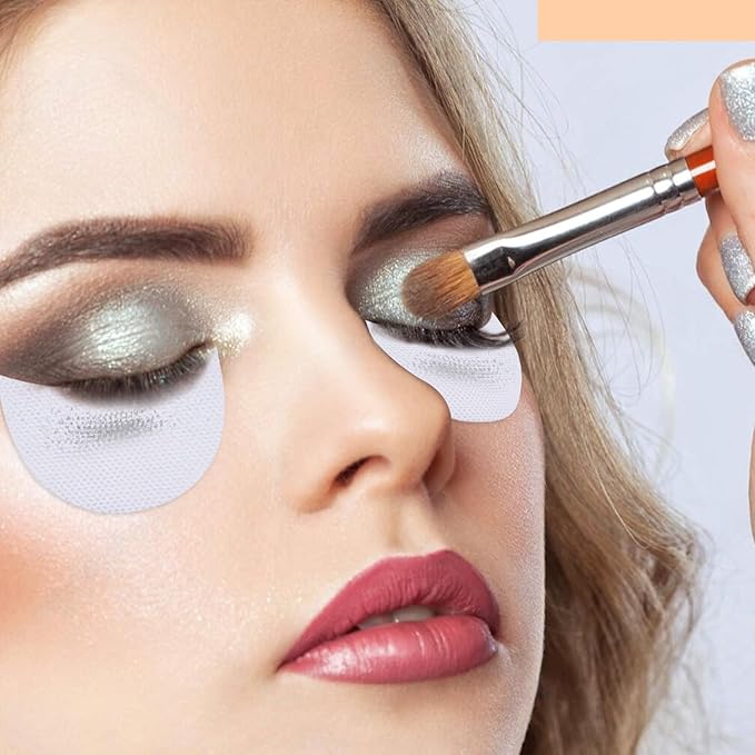 TORMEN 150pcs Eyeshadow Shields,Eyeshadow Stencils Pads, Lint Free Under Eye Patches Prevent Fallout and Residue for Makeup, Eyelash Extensions, Eyeliner, Lip and Tinting Makeup