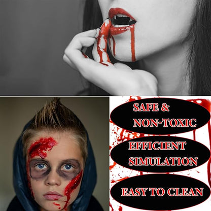 Halloween Fake Blood Spray,Blood Splatter Realistic Liquid Fake Blood Washable,Fake Blood for Clothes,Special Effects SFX Makeup Kit for Zombie Bride,Vampire,Monster SFX Scary Clown Dress Up