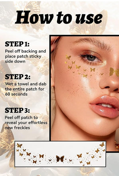 6Pcs Face Makeup Patches, Glitter Freckles Face Tattoo, Beauty Face Makeup Cute Glitter Makeup Accessories for Women - Cosmetic Glitter for Face
