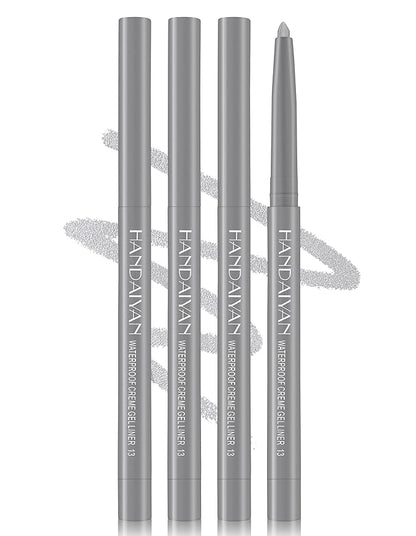 4PCS Shimmer Silver Pencil, Eye Liner Pencils, Waterproof Eyeliner Pencil & Smudge Proof Long-lasting, Eye Shadow, High-Pigmented Colorful, Retractable