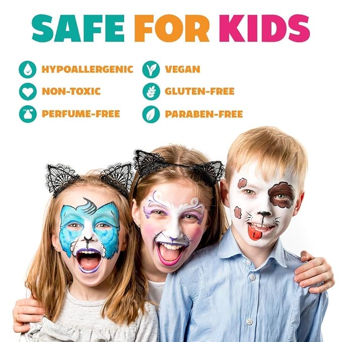 Kraze FX Dome Stroke - Shark (25 gm), Professional 1-Stroke Split Cake, Hypoallergenic, Non-Toxic, Water Activated Face & Body Painting Makeup Supplies for Sensitive Skin, Kid Safe, Adults