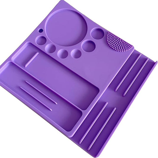 Silicone Palette for Lash Lift Brow Lamination Palette,Silicone Palette for Lash Lift and T-int 9 Function Tray for Eyelash Lifting Brow Lamination,DIY Tint Mixing Tool for Perming Lashes (Purple)