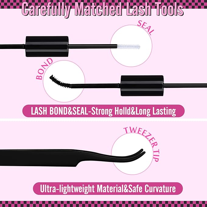Lashes Extension Kit Lashes Clusters Individual Lashes Kit 4 Styles DIY Eyelashes Extension Kit with Lash Bond and Seal Mascara Brush Lash Applicator Eyelashes Clusters(10-16MM,132Pcs)