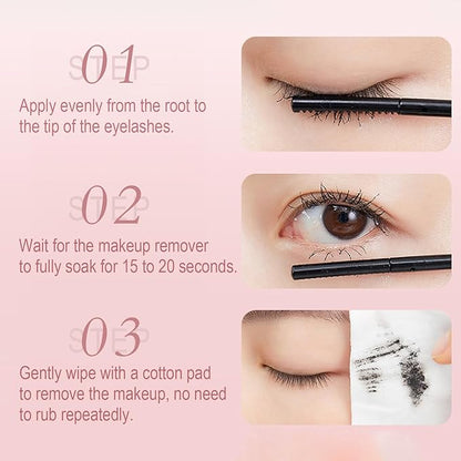Lash Care Set: Gentle Mascara Remover + 24HR Volumizing Waterproof Mascara | Sensitive Eyes Safe, Aging Lash Solution, Clump-Free & Effortless Cleanse