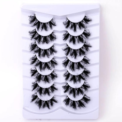 Fluffy False Eyelashes Thick 3D Faux Mink Lashes Wispy Fake Eyelashes Pack - 7 Pairs, Z24