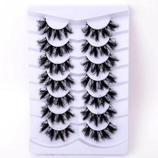 Fluffy False Eyelashes Thick 3D Faux Mink Lashes Wispy Fake Eyelashes Pack - 7 Pairs, Z24