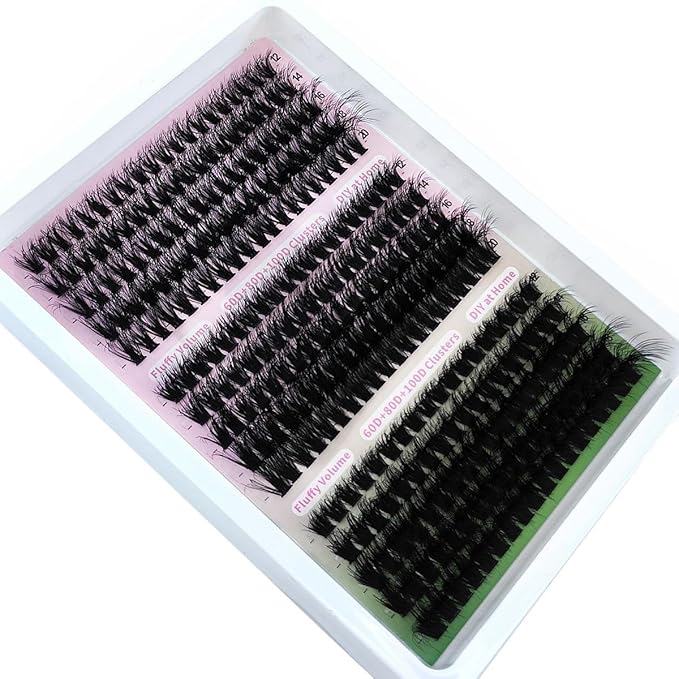 HBZGTLAD Fluffy Cluster Lashes 40D60D80D100D120D Natural Thick Eyelash Clusters D Curl Individual Lashes DIY Eyelashes Extension (15RowsDDCurl60D80D100D)