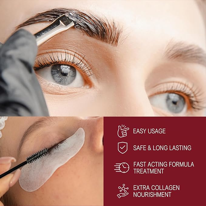 Lash Lift Kit & Brow Lamination Kit, Eyebrow Lamination Kit with Black, Professional Eyelash Lifting Kit, Eyelash Perm Kit with All Tools, Lasts for 8 Weeks, Easy to Use,for Salon & Home