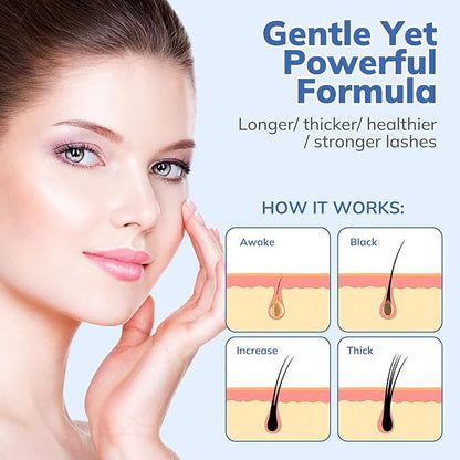 Eyelash Growth Serum - Rapid Eyebrow Growth Serum for Longer, Fuller Thicker Looking Lashes. Lash Serum for Natural Lashes or Lash Extensions & Brows 4.5ML