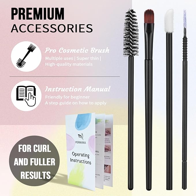 PERMANIA Eyelash Lift Kit, Brow Lamination Kit for Tube Design Easy to Apply for Natural Results Instant Lifting & Curling at Home or Professional Use