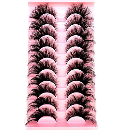 HBZGTLAD Soft Mink Eyelashes 3D Curl Winged End Eye Elongated Fake Lashes Thick Handmade Natural False Eyelash Messy Cross Lash Wholesale (AD-16)