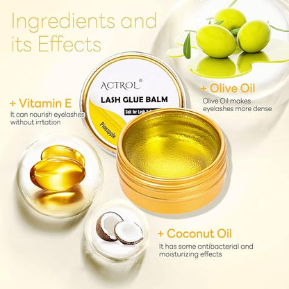 Lash Lift Glue Balm Eyelash Lifting Perm Pineapple Strong Hold Lash&Brow Perm Glue Balm Brow Adhesive Powerful Sticky Brow Lamination 0.35Oz/10G