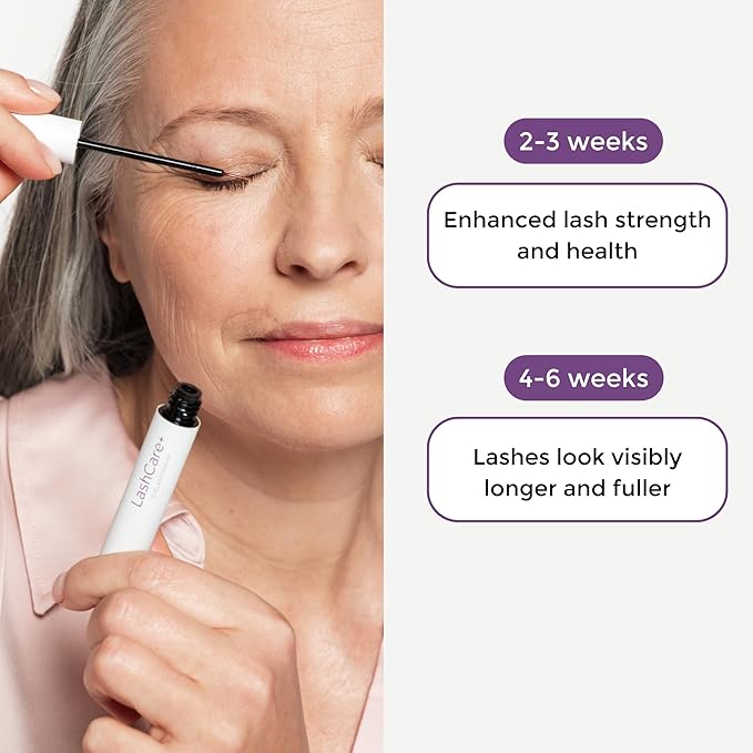 LashCare+ Eyelash Enhancing Serum For Older Women - Longer, Thicker Lashes in 12 Weeks - For Sensitive Eyes, Natural Growth - Enhancement, Conditioner for Longer-Looking Lashes