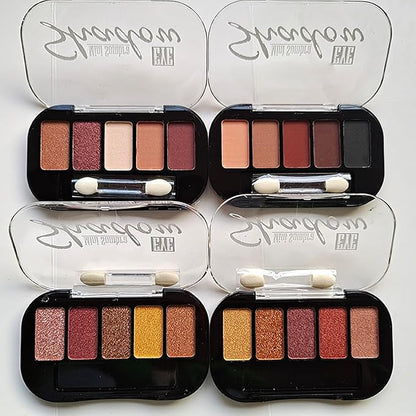 Rich Cocoa Browns Eyeshadow Palette 5-Color | Highly Pigmented Matte & Shimmer Makeup, All-Day Wear Blendable Compact for Day/Night Looks, Vegan Cruelty-Free, Travel-Friendly Smudge-Proof