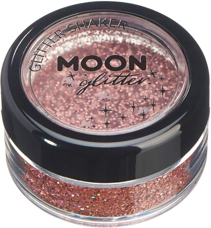 Holographic Glitter Shakers 100% Cosmetic Glitter for Face, Body, Nails, Hair and Lips - 0.17oz - Rose Gold
