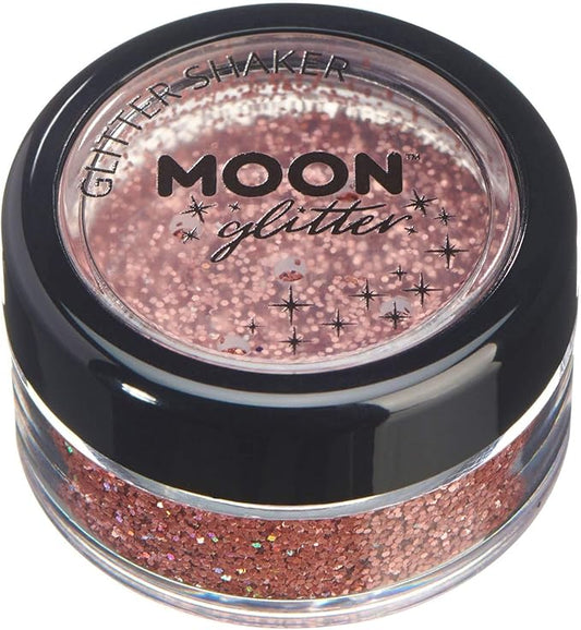 Holographic Glitter Shakers 100% Cosmetic Glitter for Face, Body, Nails, Hair and Lips - 0.17oz - Rose Gold