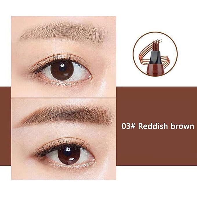 Eyebrow Pencil Microblading Eyebrow Pen Instant Lift Brow Pencil 4 Fork Tip Waterproof Eyebrow Pencil Fills Brows Makeup All-Day Natural Makeup Effect For Mother's Day gift