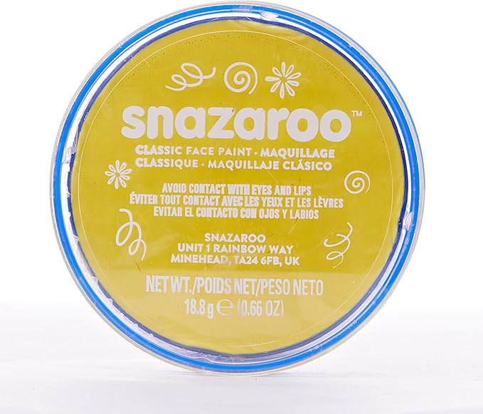 Snazaroo Classic Face and Body Paint, 18.8g (0.66-oz) Pot, Bright Yellow