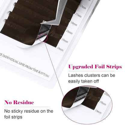 Volume Eyelash Extensions Brown 0.07mm D Curl Color Lashes 15-20mm Mixed Tray Rapid Blooming 3D 4D 5D 6D 8D 10D Russian Volume Lashes Extensions by FADVAN (Brown 0.07-D, 15-20mm)