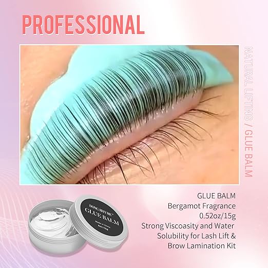 DONG RHYME Lash Lift Glue Balm - Professional Lash Lift Balm Effective Lash Lift Glue Strong Hold with Light Bergamot Scent (15g/0.5oz) 2-in-1 Lash Lift Supplies and Brow Lamination