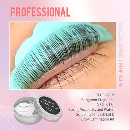 DONG RHYME Lash Lift Glue Balm - Professional Lash Lift Balm Effective Lash Lift Glue Strong Hold with Light Bergamot Scent (15g/0.5oz) 2-in-1 Lash Lift Supplies and Brow Lamination