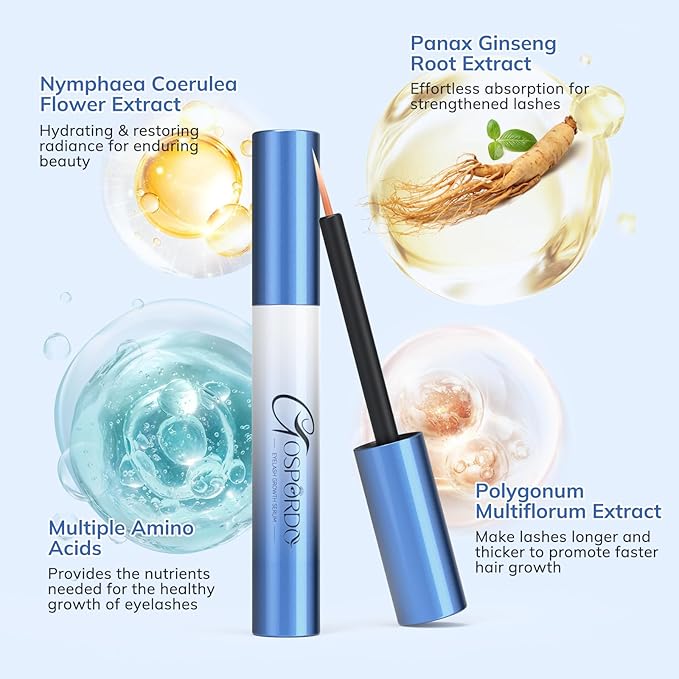 Eyelash Growth Serum - Rapid Eyebrow Growth Serum for Longer, Fuller Thicker Looking Lashes. Lash Serum for Natural Lashes or Lash Extensions & Brows 4.5ML