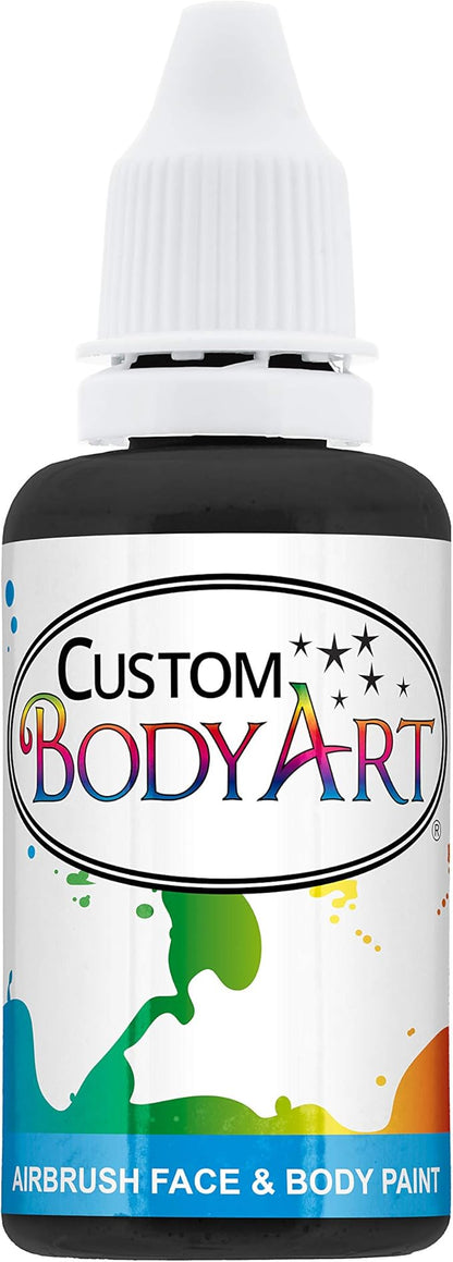 Custom Body Art 1-Ounce Black Water Based Airbrush Body Art & Face Paint