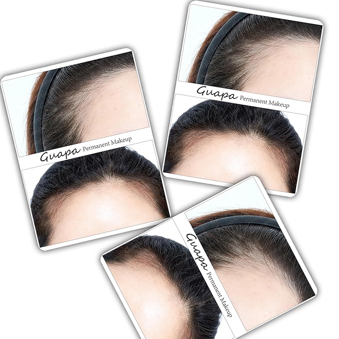 3 pcs White Silicone Hairline Tattoo Skin Scalp Micropigmentation Picture Permanent Makeup Practice Skin (Female Hairline Sheet)