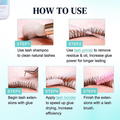 Lash Primer for Eyelash Extensions Increase Adhesive Bonding Power Eyelash Primer Pretreatment for Semi Permanent Lash Extension Ideal for Extend Lash Glue Retention Time 15ml