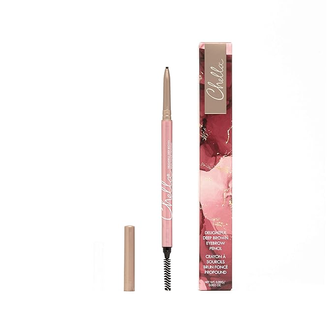 Chella Good Drama Vegan Mascara and Eyebrow Pencil Bundle, Delightful Deep Brown