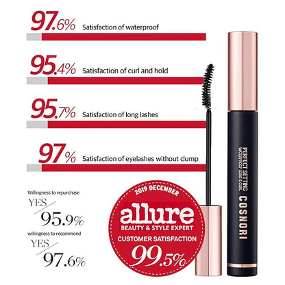 Lengthening Waterproof Mascara & Gentle Remover Bundle – Long & Curl Mascara - Quick & Easy Removal for Sensitive Eyes