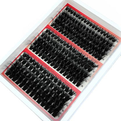 HBZGTLAD Fluffy Cluster Lashes 40D60D80D100D120D Natural Thick Eyelash Clusters D Curl Individual Lashes DIY Eyelashes Extension (240Pcs 100D120D160D)