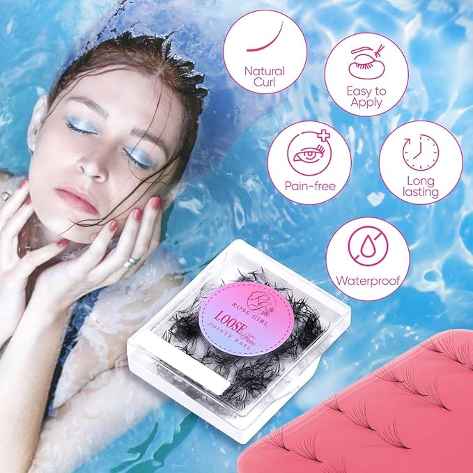 Loose Promade Fans - Natural Look Handmade Volume Eyelashes From 3D To 16D - C CC D DD Curl - False Lashes Extensions - Thickness 0.03~0.1 mm - 8~20 mm Length (14D-0.03-CC (14mm))
