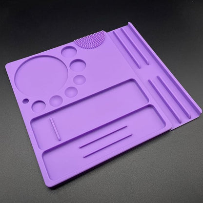 Silicone Palette for Lash Lift Brow Lamination Palette,Silicone Palette for Lash Lift and T-int 9 Function Tray for Eyelash Lifting Brow Lamination,DIY Tint Mixing Tool for Perming Lashes (Purple)